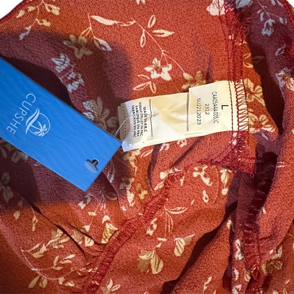 Cupshe Surplice & Paneled Ditsy Mini Dress – Size L NWT - Picture 5 of 6